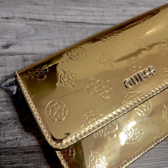 guess walk of fame gold mini crossbody bag - Picture 9 of 10